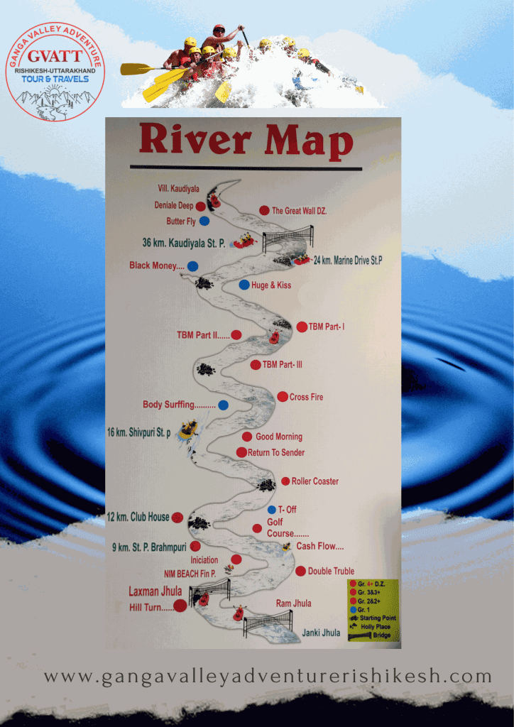 Rishikesh River Rafting Map in gallery ganga valley